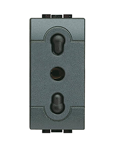 Presa 2P+T 10/16A 250Vac - bipasso interasse 19-26mm